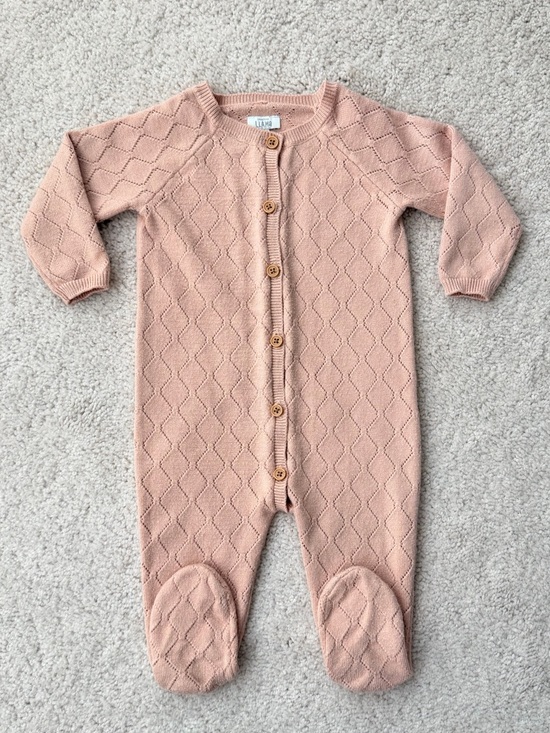 Laughing Llama Other - Laughing Llama Pink Knit Footed One-Piece